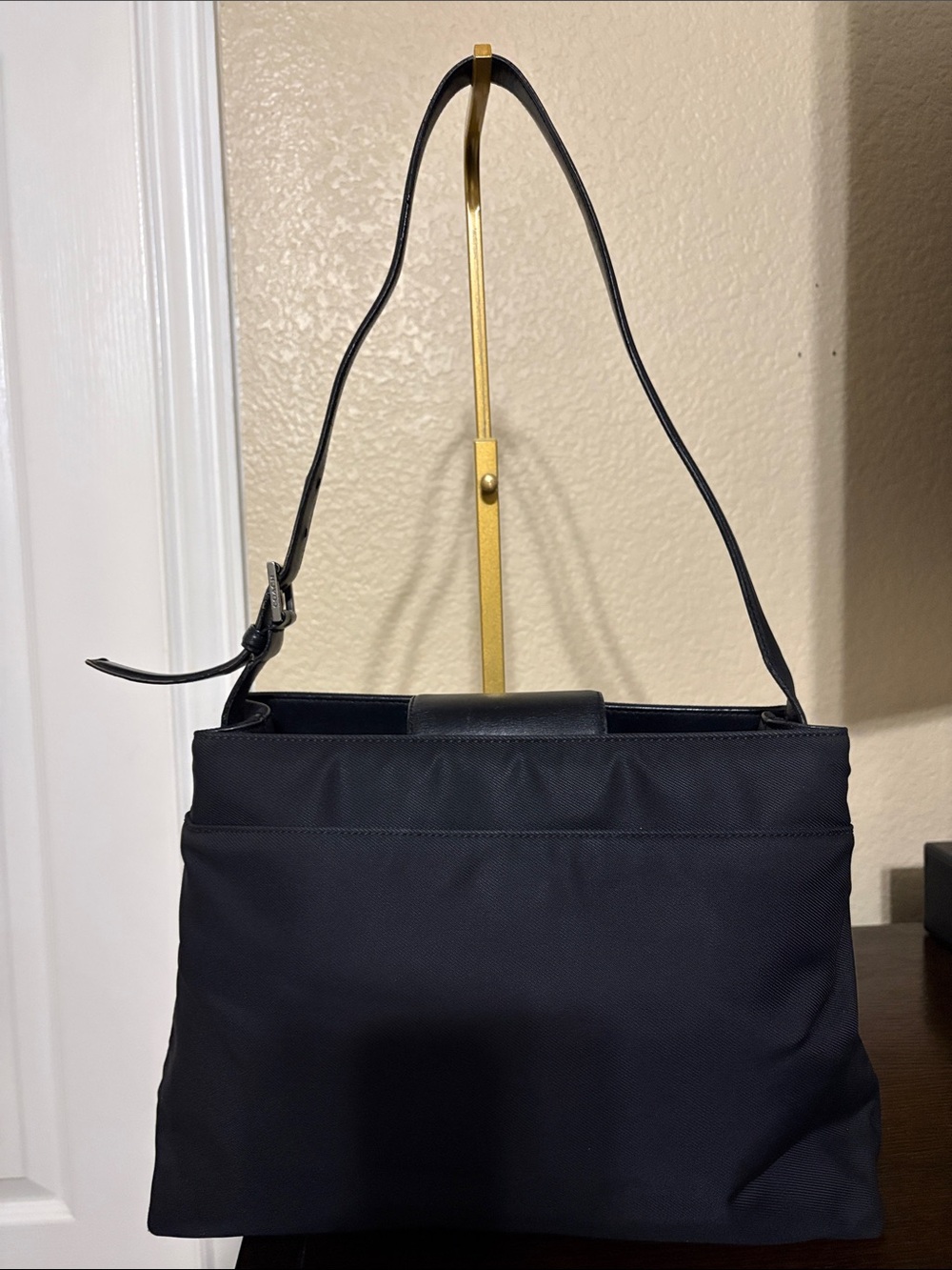 Coach New York Black Nylon Shoulder Bag - Style F6S11-7412